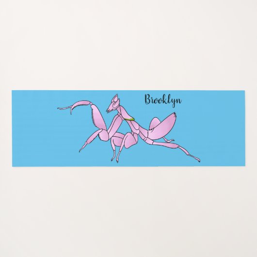Orchid mantis cartoon illustratie yogamat (Achterkant (horizontaal))