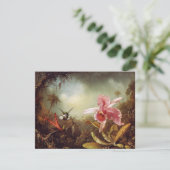 Orchid met twee Hummingbird Invitations Kaart (Staand voorkant)