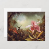 Orchid met twee Hummingbird Invitations Kaart (Voorkant / Achterkant)