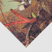 Orchid met twee Hummingvogels, mooi kunstschilderi Tissuepapier (Detail)