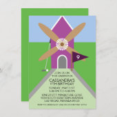Orchid Miniature Golf Windmill Birthday Party Kaart (Voorkant / Achterkant)