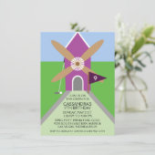Orchid Miniature Golf Windmill Birthday Party Kaart (Staand voorkant)