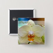 Orchid ・ Moeder van de Groom Wedding Button (Voorkant /achterkant)