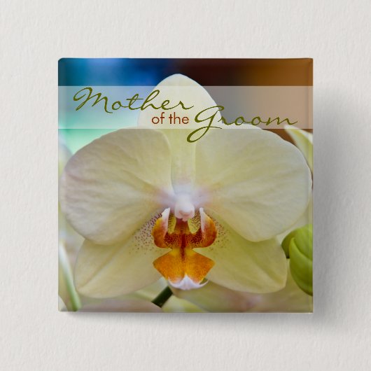 Orchid ・ Moeder van de Groom Wedding Button (Voorkant)