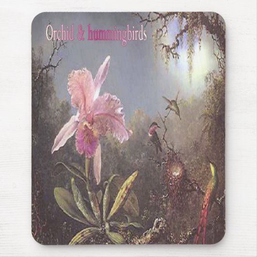 Orchid-n-hummingbird mousepad muismat (Voorkant)