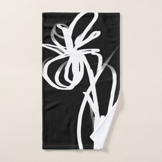 Orchid Noir: Abstract zwart en wit Bad Handdoek (Handdoek)