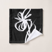 Orchid Noir: Abstract zwart en wit Bad Handdoek (Wasdoekje)