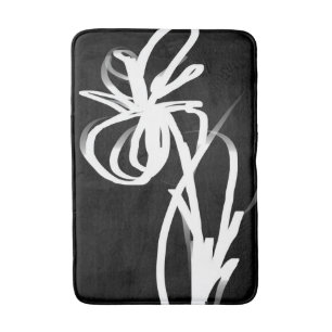 Orchid Noir: Abstract zwart en wit Badmat