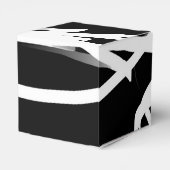 Orchid Noir: Abstract zwart en wit Bedankdoosjes (Achterkant)