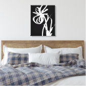Orchid Noir: Abstract zwart en wit Canvas Afdruk (Insitu (Slaapkamer))