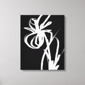 Orchid Noir: Abstract zwart en wit Canvas Afdruk (Voorkant)
