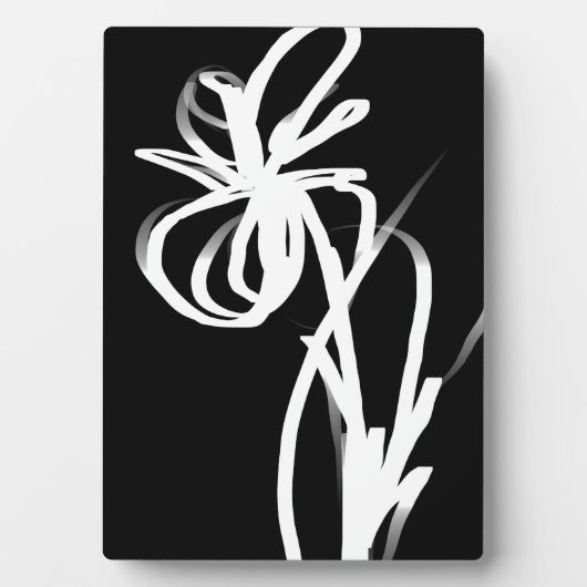 Orchid Noir: Abstract zwart en wit Fotoplaat (voorkant)