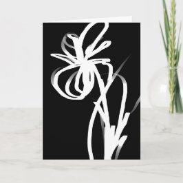 Orchid Noir: Abstract zwart en wit Kaart