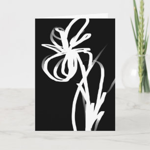 Orchid Noir: Abstract zwart en wit Kaart