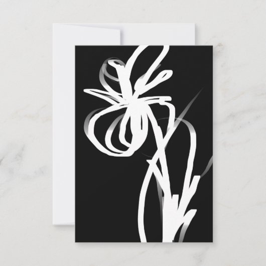 Orchid Noir: Abstract zwart en wit Kaart (Voorkant)