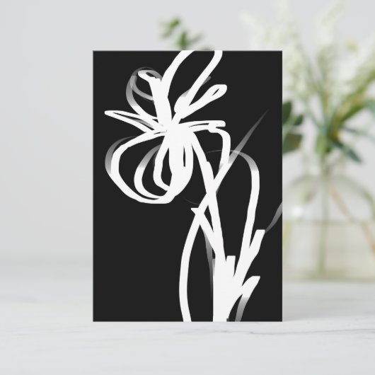 Orchid Noir: Abstract zwart en wit Kaart (Staand voorkant)