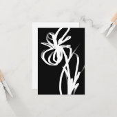 Orchid Noir: Abstract zwart en wit Kaart (Voorkant / Achterkant in situ)