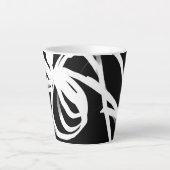 Orchid Noir: Abstract zwart en wit Latte Mok (Voorkant)