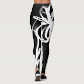 Orchid Noir: Abstract zwart en wit Leggings (Achterkant)