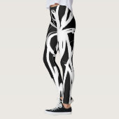 Orchid Noir: Abstract zwart en wit Leggings (Links)