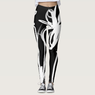 Orchid Noir: Abstract zwart en wit Leggings