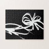 Orchid Noir: Abstract zwart en wit Legpuzzel (Horizontaal)