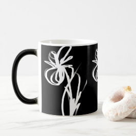 Orchid Noir: Abstract zwart en wit Magische Mok