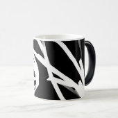 Orchid Noir: Abstract zwart en wit Magische Mok (Voorkant rechts)
