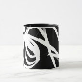 Orchid Noir: Abstract zwart en wit Mok (Midden)