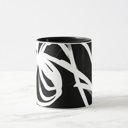 Orchid Noir: Abstract zwart en wit Mok (Midden)