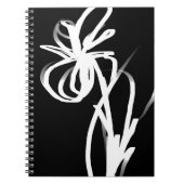 Orchid Noir: Abstract zwart en wit Notitieboek (Voorkant)