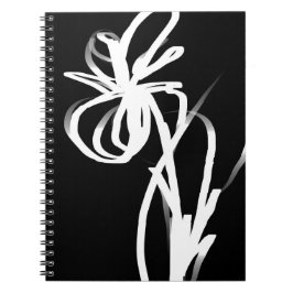 Orchid Noir: Abstract zwart en wit Notitieboek