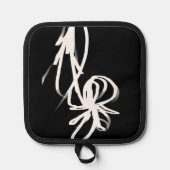 Orchid Noir: Abstract zwart en wit Pannenlap (Voorkant)