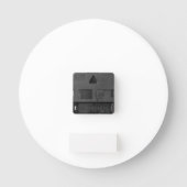 Orchid Noir: Abstract zwart en wit Ronde Klok (Achterkant)