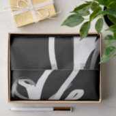 Orchid Noir: Abstract zwart en wit Tissuepapier (Geschenk)