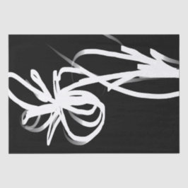 Orchid Noir: Abstract zwart en wit Tissuepapier