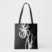 Orchid Noir: Abstract zwart en wit Tote Bag (Voorkant)