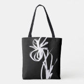 Orchid Noir: Abstract zwart en wit Tote Bag (Achterkant)