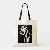Orchid Noir: Abstract zwart en wit Tote Bag (Achterkant)