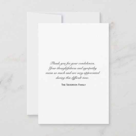 Orchid on Black Hartelijk dank voor uw sympathie Bedankkaart (Achterkant)