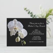 Orchid on Black Moederdag Brunch Invitation Kaart (Staand voorkant)