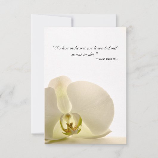 Orchid on White Hartelijk dank voor uw sympathieke Bedankkaart (Voorkant)