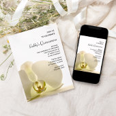 Orchid on White Quinceañera Party Invitation Kaart