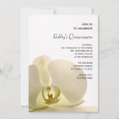 Orchid on White Quinceañera Party Invitation Kaart (Voorkant)