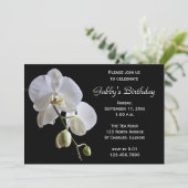 Orchid op Black Birthday Party Kaart (Staand voorkant)