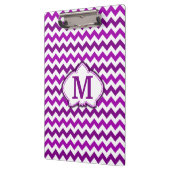 Orchid Paars Chevron Gepersonaliseerd Monogram Klembord (Links)