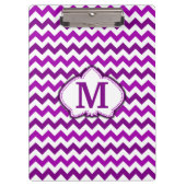 Orchid Paars Chevron Gepersonaliseerd Monogram Klembord (Voorkant)