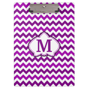 Orchid Paars Chevron Gepersonaliseerd Monogram Klembord