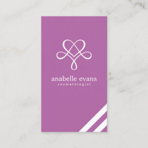 Orchid Paars Modern Heart en Swirls Visitekaartje