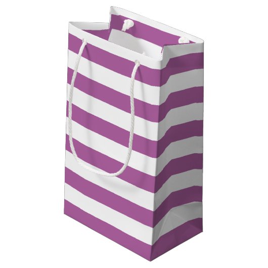 Orchid Paars Stripes Patroon Klein Cadeauzakje (Achterkant Gekanteld)
